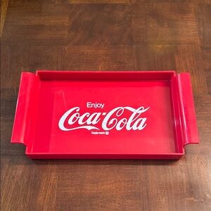 Vintage Enjoy  Coca Cola Plastic Red Tray 7.5 x 13.5" Coke